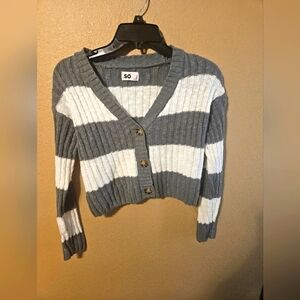 SO Girls striped cardigan sweater sz Medium